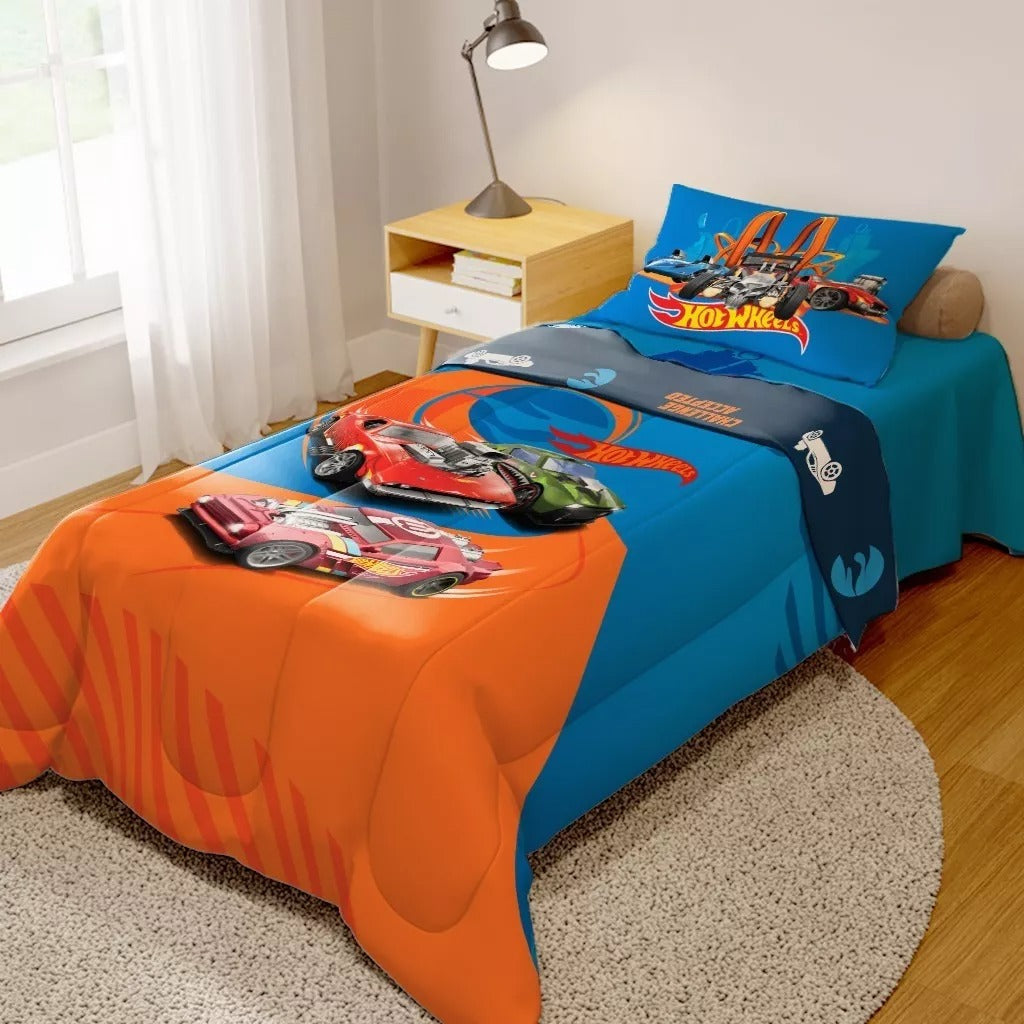 Jogo De Edredom Infantil Dupla Face - Hotwheels