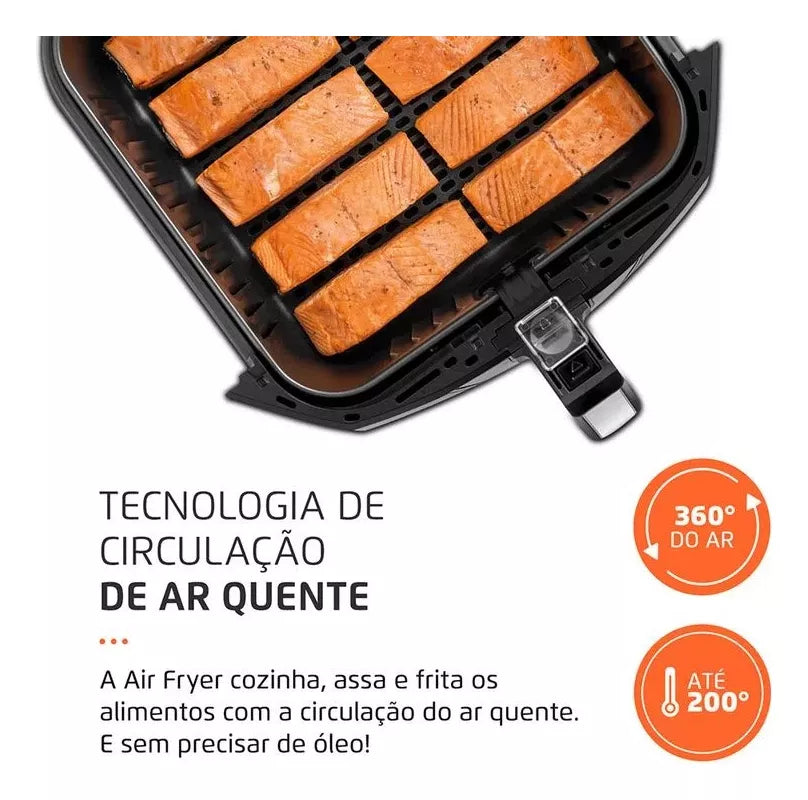 Fritadeira Air Fryer Afn-80-bi 8 Litros 1900w Mondial Cor Preto/Inox 110V