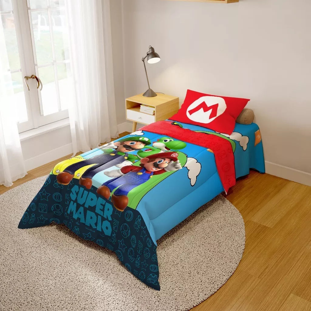 Jogo De Edredom Infantil Dupla Face Super - Mario