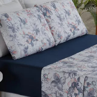 Kit Jogo De Lençol Super King Size Percal 400 Fios 3 Peças Desenho Do Tecido Estampas Sortidas